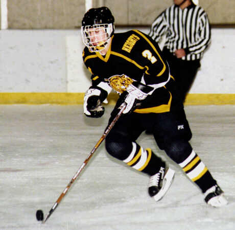 Brendon Benner controls the puck.