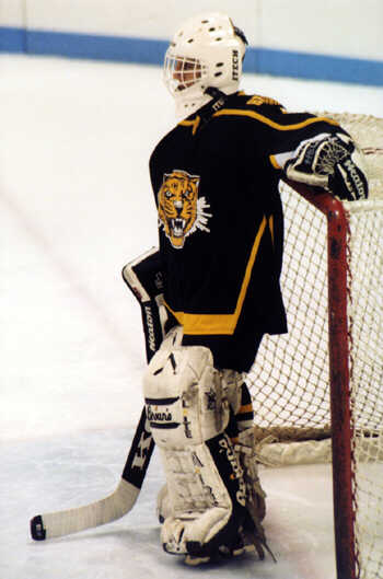 Ben Gaglioti kicks back between whistles.