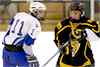 Brandon Saylor mans the blue line against Gilmour.