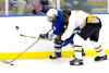 John Sharpe slows down the Gilmour puck carrier.