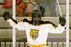 Chaz Rice celebrates one of his two goals against Bay.