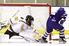 Liam Robinson stretches to make a save in the shootout with Bay.
